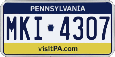 PA license plate MKI4307