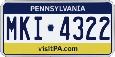 PA license plate MKI4322