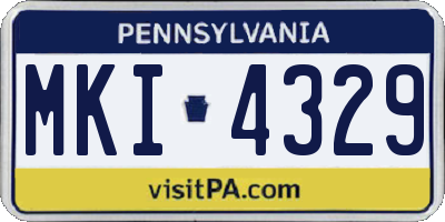PA license plate MKI4329