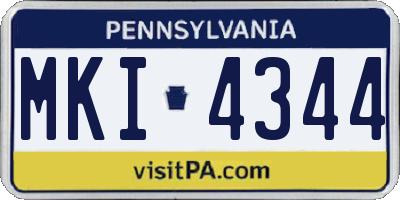 PA license plate MKI4344