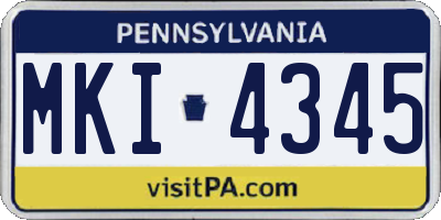 PA license plate MKI4345