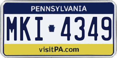 PA license plate MKI4349
