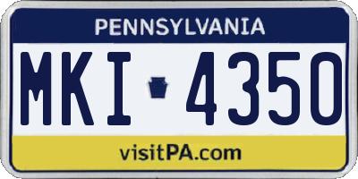 PA license plate MKI4350