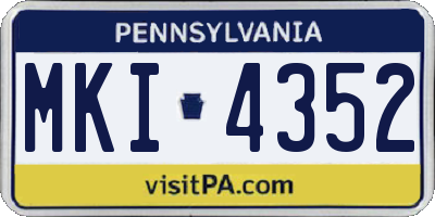 PA license plate MKI4352