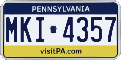 PA license plate MKI4357