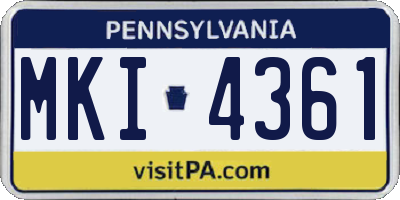 PA license plate MKI4361