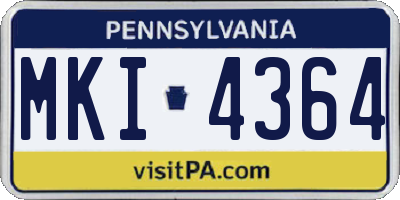 PA license plate MKI4364