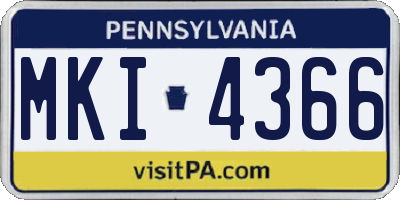 PA license plate MKI4366