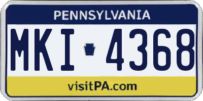 PA license plate MKI4368