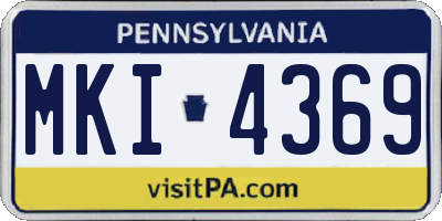 PA license plate MKI4369