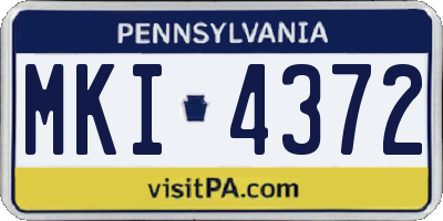 PA license plate MKI4372