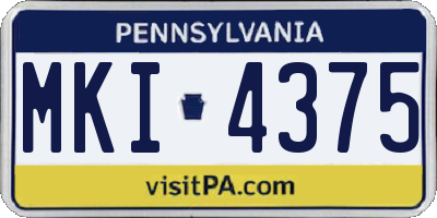 PA license plate MKI4375