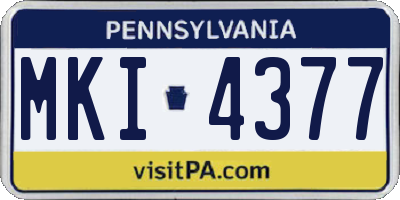 PA license plate MKI4377