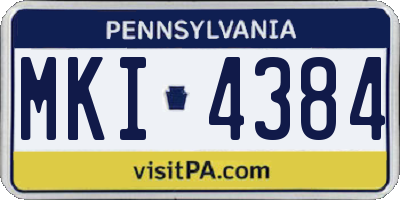 PA license plate MKI4384