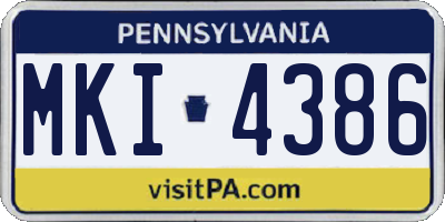 PA license plate MKI4386
