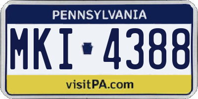 PA license plate MKI4388