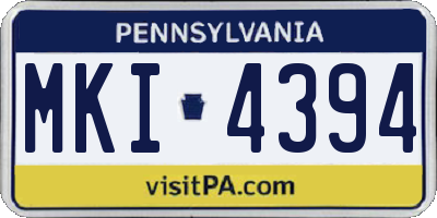 PA license plate MKI4394