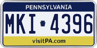PA license plate MKI4396