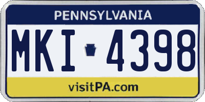 PA license plate MKI4398