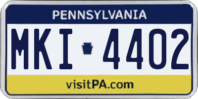 PA license plate MKI4402
