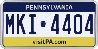 PA license plate MKI4404