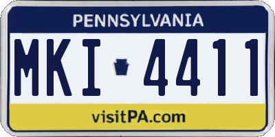 PA license plate MKI4411