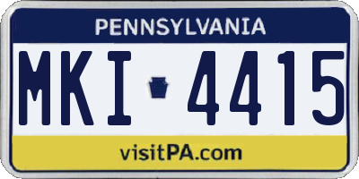 PA license plate MKI4415