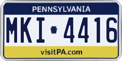 PA license plate MKI4416