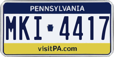 PA license plate MKI4417