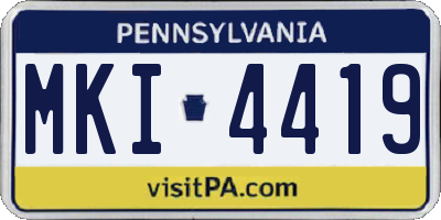 PA license plate MKI4419