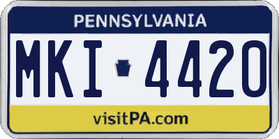 PA license plate MKI4420