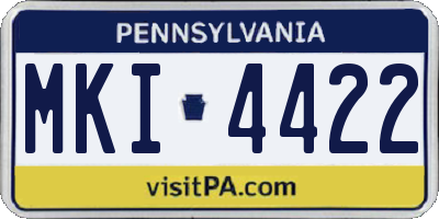 PA license plate MKI4422