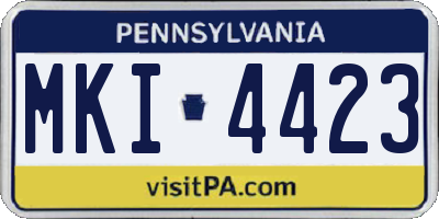 PA license plate MKI4423