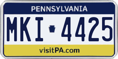 PA license plate MKI4425