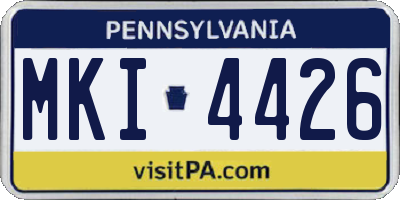 PA license plate MKI4426