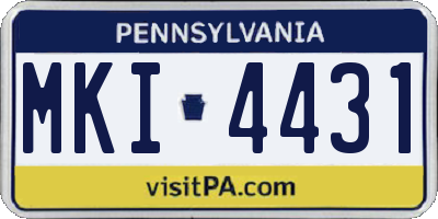 PA license plate MKI4431