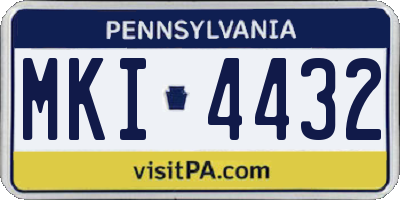 PA license plate MKI4432