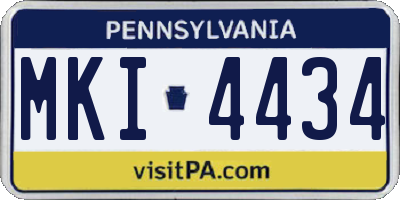 PA license plate MKI4434