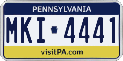 PA license plate MKI4441