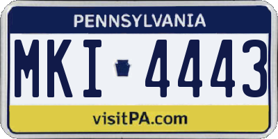 PA license plate MKI4443