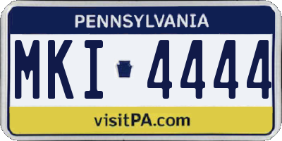 PA license plate MKI4444