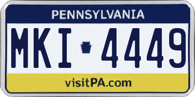 PA license plate MKI4449