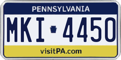 PA license plate MKI4450