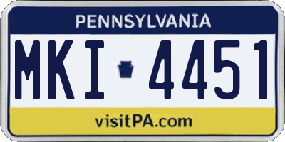 PA license plate MKI4451
