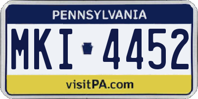 PA license plate MKI4452