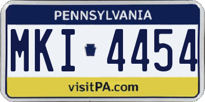 PA license plate MKI4454