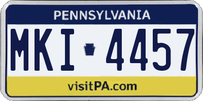 PA license plate MKI4457