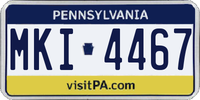 PA license plate MKI4467