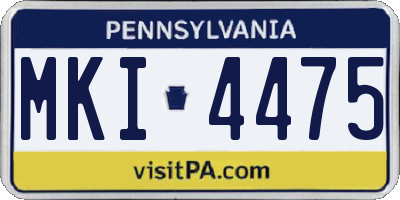 PA license plate MKI4475