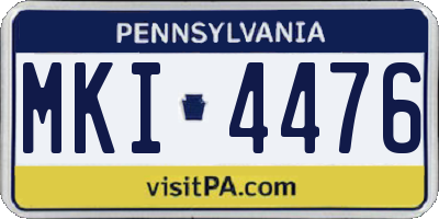 PA license plate MKI4476